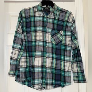 Men's Plaid Shirt in Blue and Green